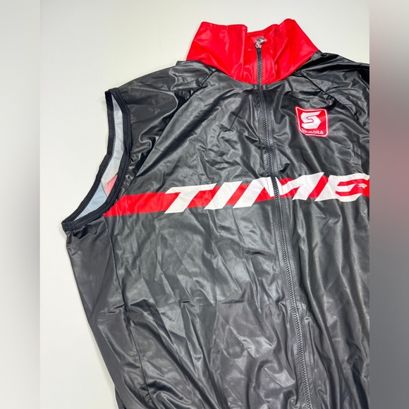 Squadra Wind Cycling Vest Sram Time Sport Pedal Team Black USA MADE 1740 Zip L - Picture 5 of 16